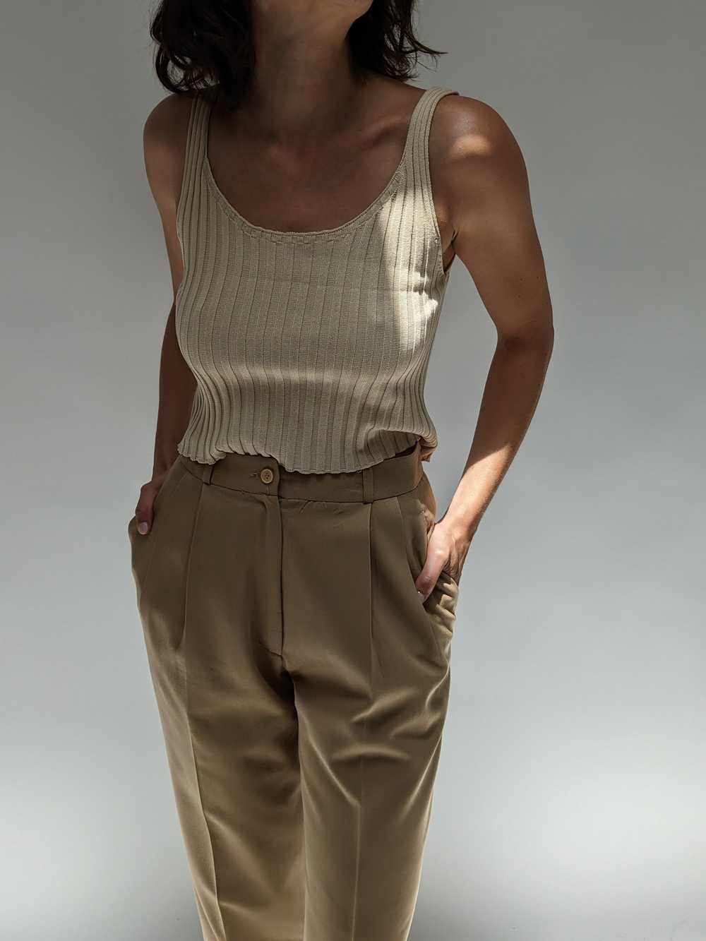 Vintage Camel Wool Twill Trousers - image 2