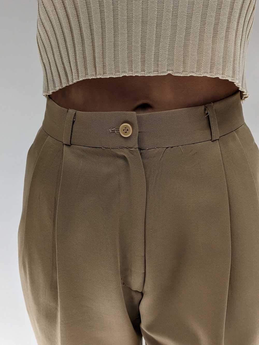 Vintage Camel Wool Twill Trousers - image 5