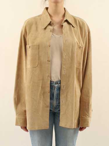 Report Collection beige suede shirt