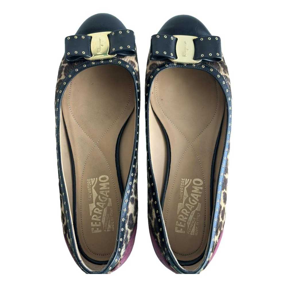 Salvatore Ferragamo Vara faux fur ballet flats - image 1