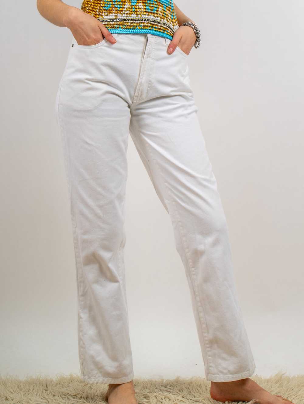 1990's designer white jeans 29W - image 2