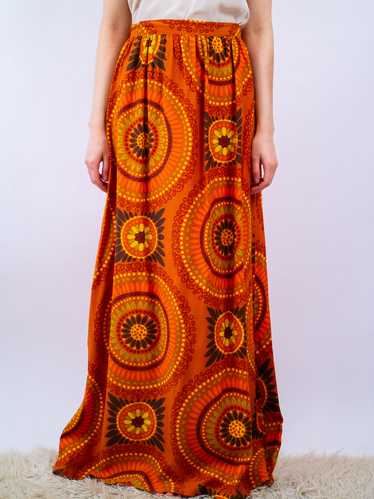 1960's handmade psychedelic maxi skirt