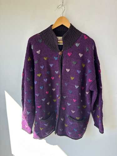 Vintage Planet Earth Imports Purple Heart Sweater 