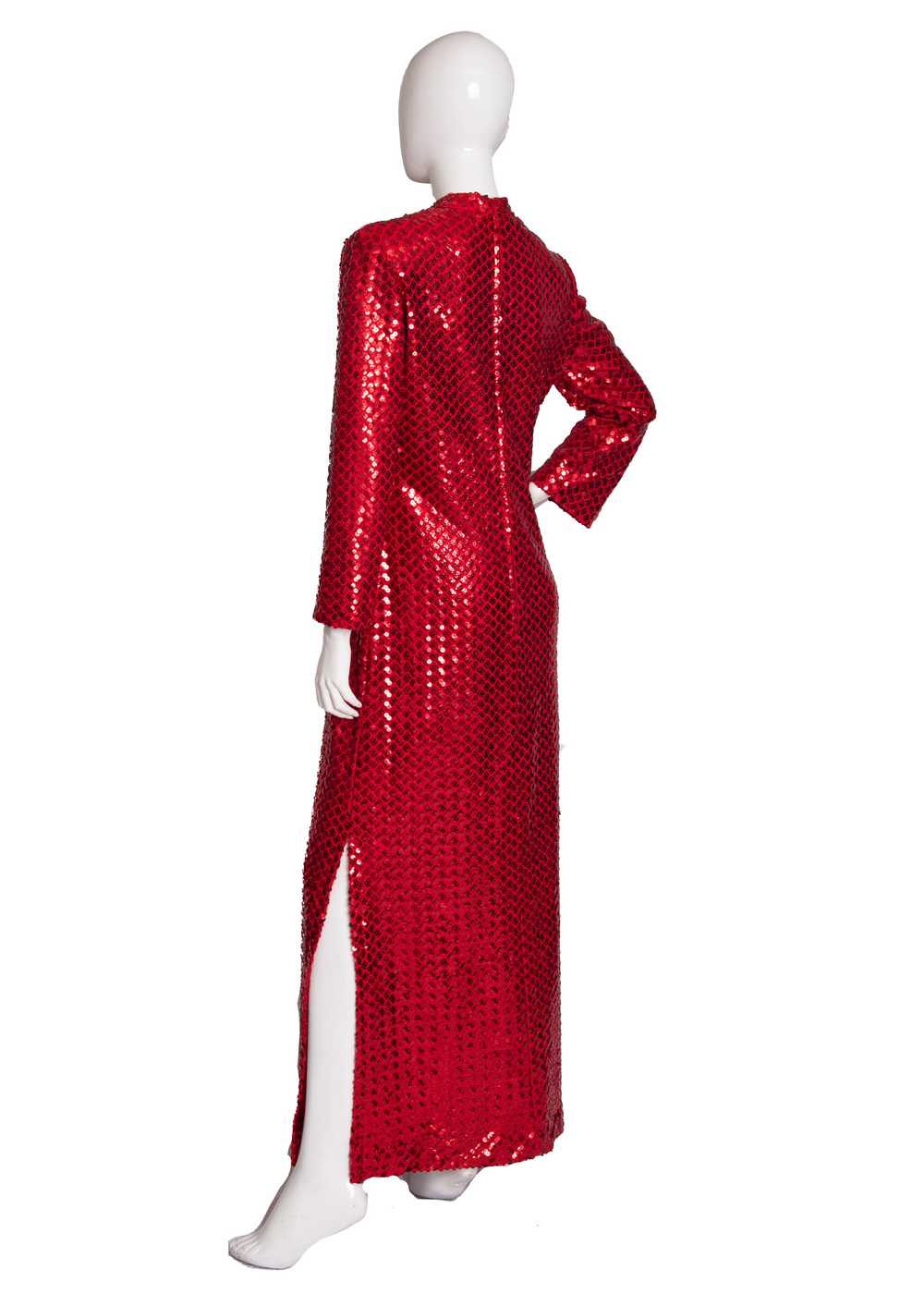 70s Lillie Rubin Red Sequin Dress L - image 2