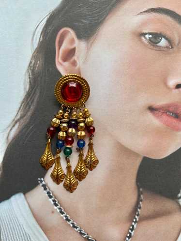 Golden Jewel Beaded Earrings