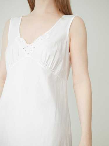 White Cotton Dress With Embroidery Detail