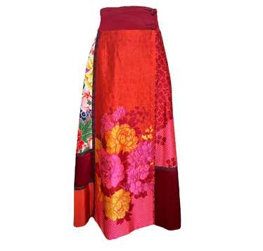 KENZO 2000s Silk Japanese Inspired Patchwork Maxi… - image 1