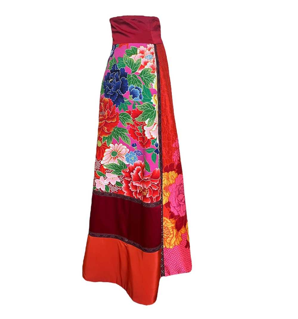 KENZO 2000s Silk Japanese Inspired Patchwork Maxi… - image 2