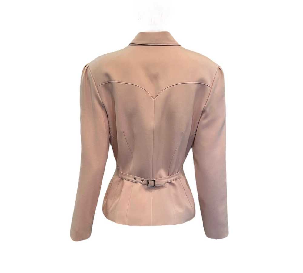 Thierry Mugler 90s Dusty Pink Skirt Suit with Buc… - image 5