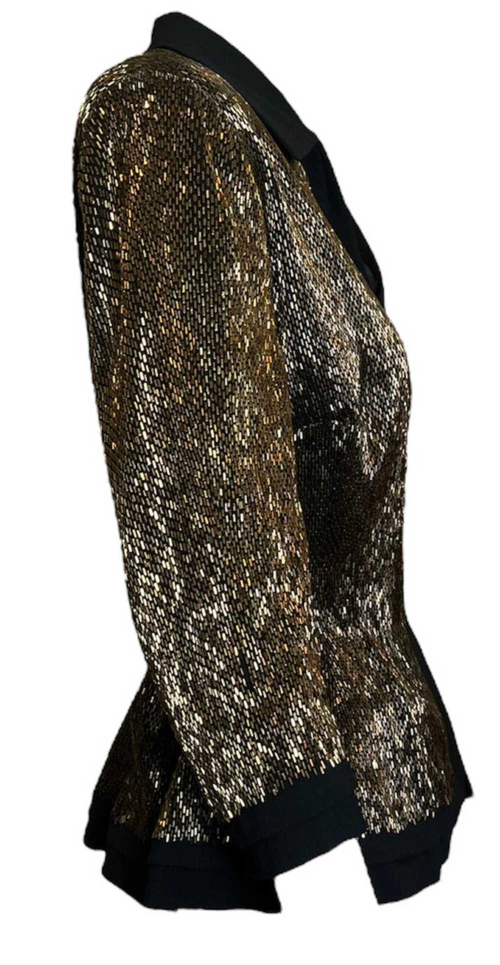 Balmain 40s Haute Couture Copper Beaded Evening J… - image 2