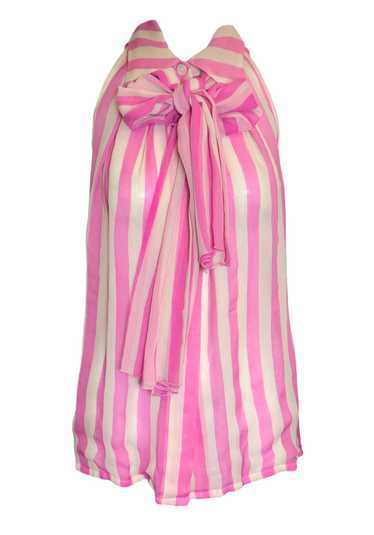 Christian Dior 2000s Pink & White Stripe Silk Chif