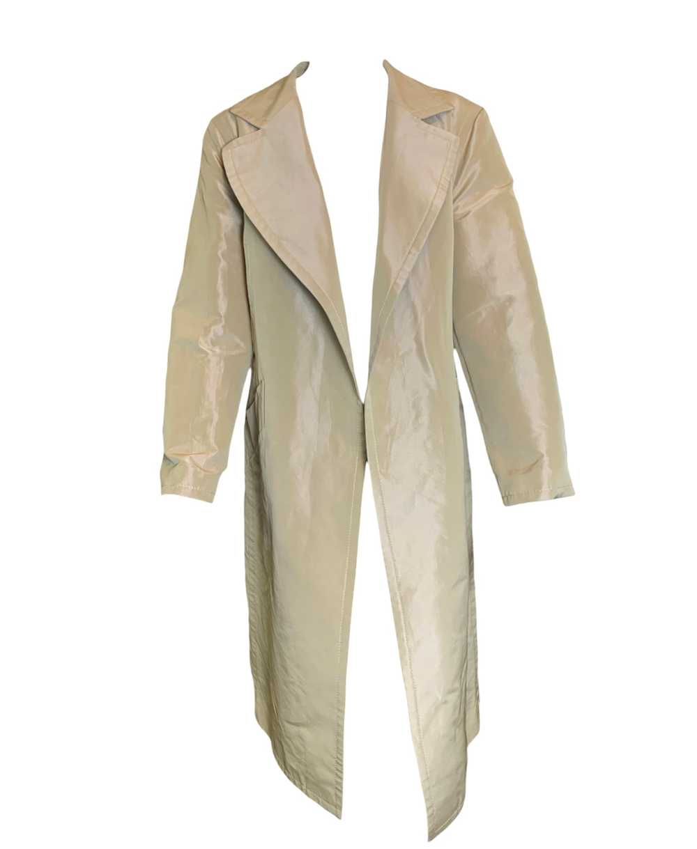 Gianfranco Ferre 1990s Sand Colored Wrap Trench C… - image 4