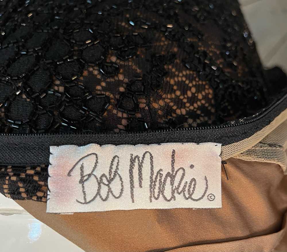 Bob Mackie 90s Red Carpet Black Beaded Cowl Neck … - image 6