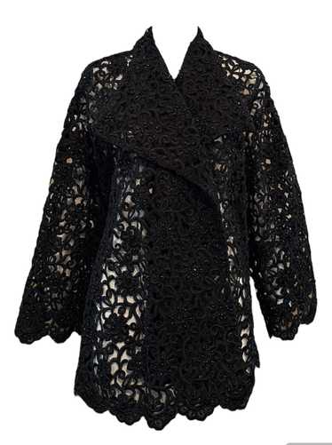 Gorgeous Black Cutwork Lace Evening Jacket Dotted 