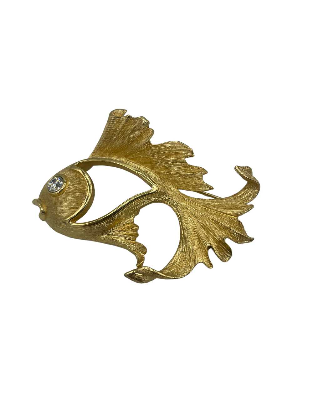 Christian Dior 80s Whimsical Goldfish Brooch - image 1