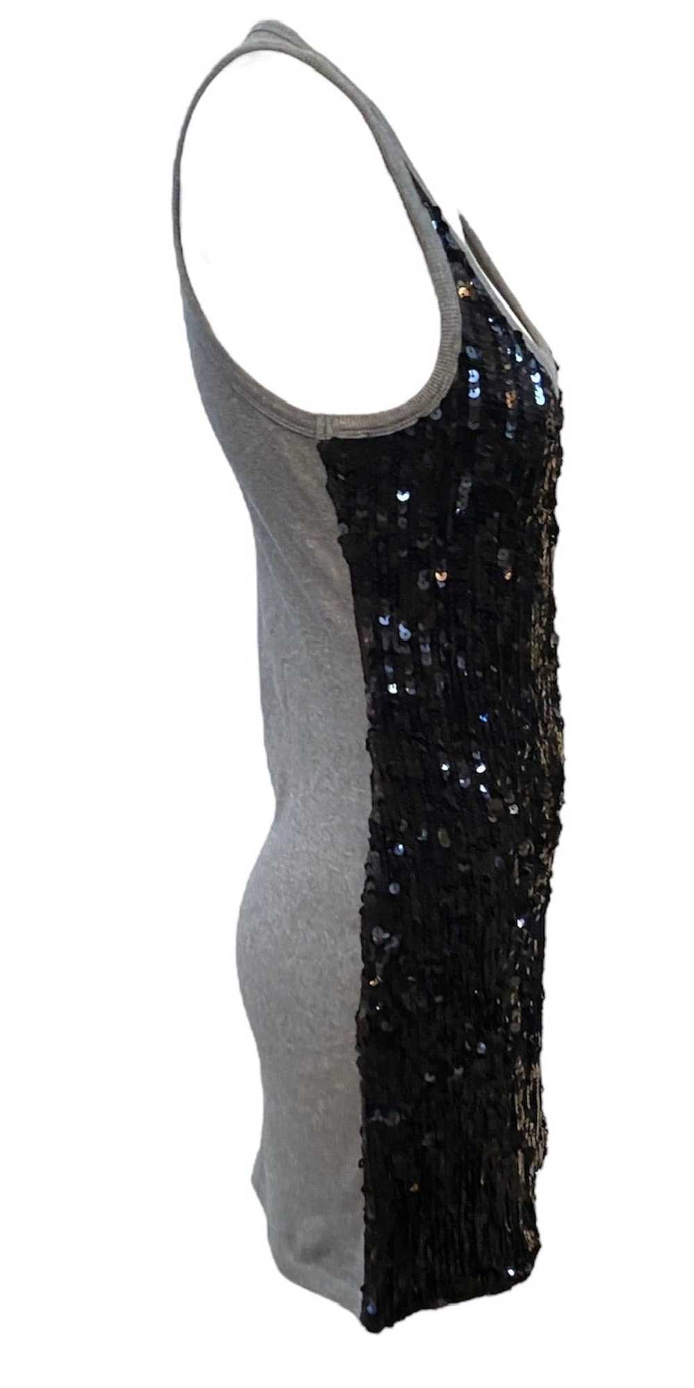 D&G Grey Ribbed Y2K Black Sequin Mini Dress - image 2