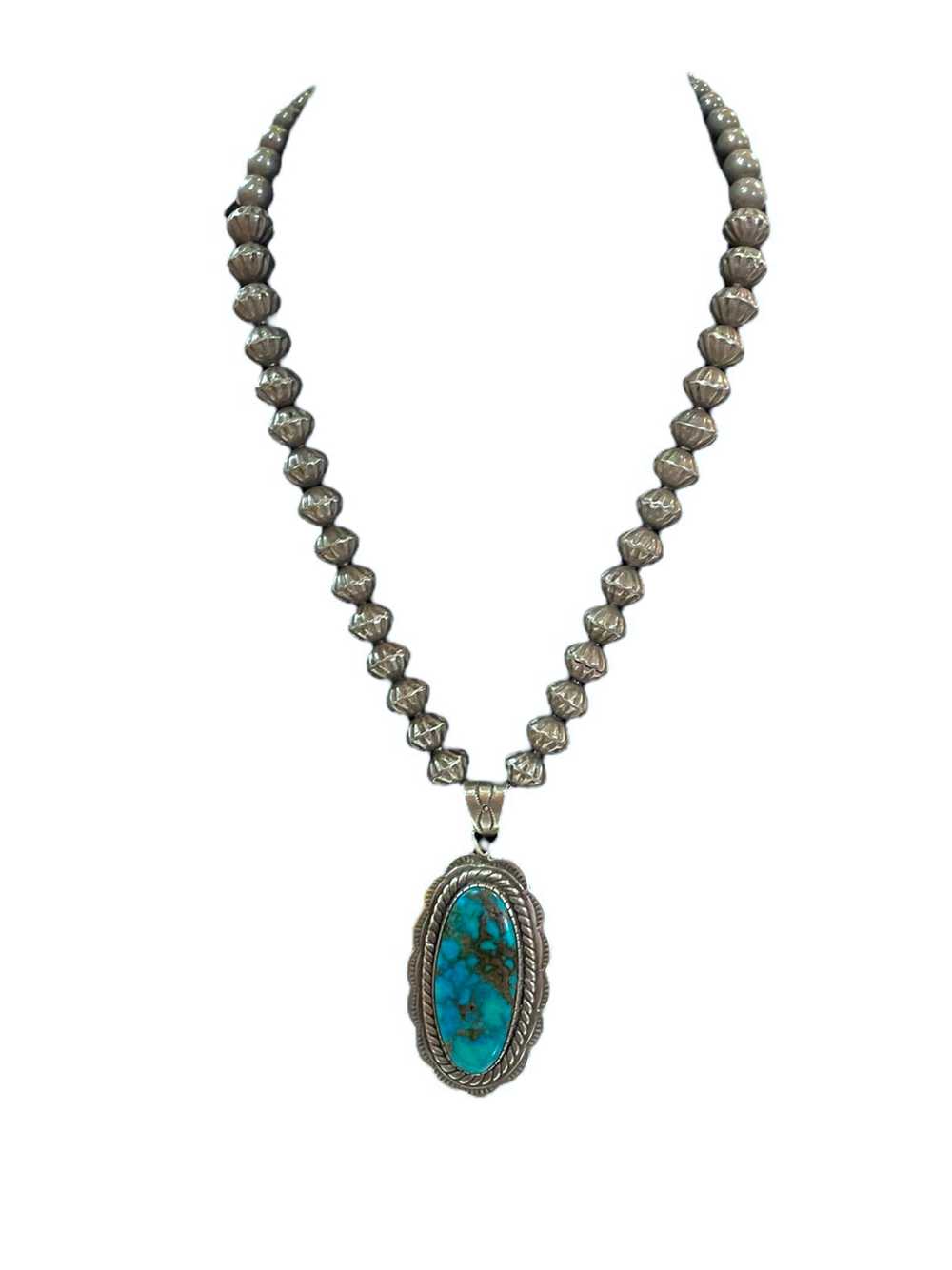 Smokey Bisbee Turquoise and Sterling Silver Navaj… - image 1