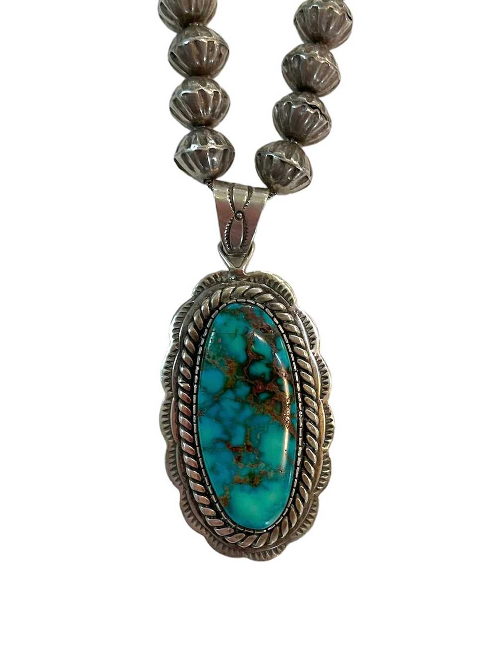 Smokey Bisbee Turquoise and Sterling Silver Navaj… - image 2