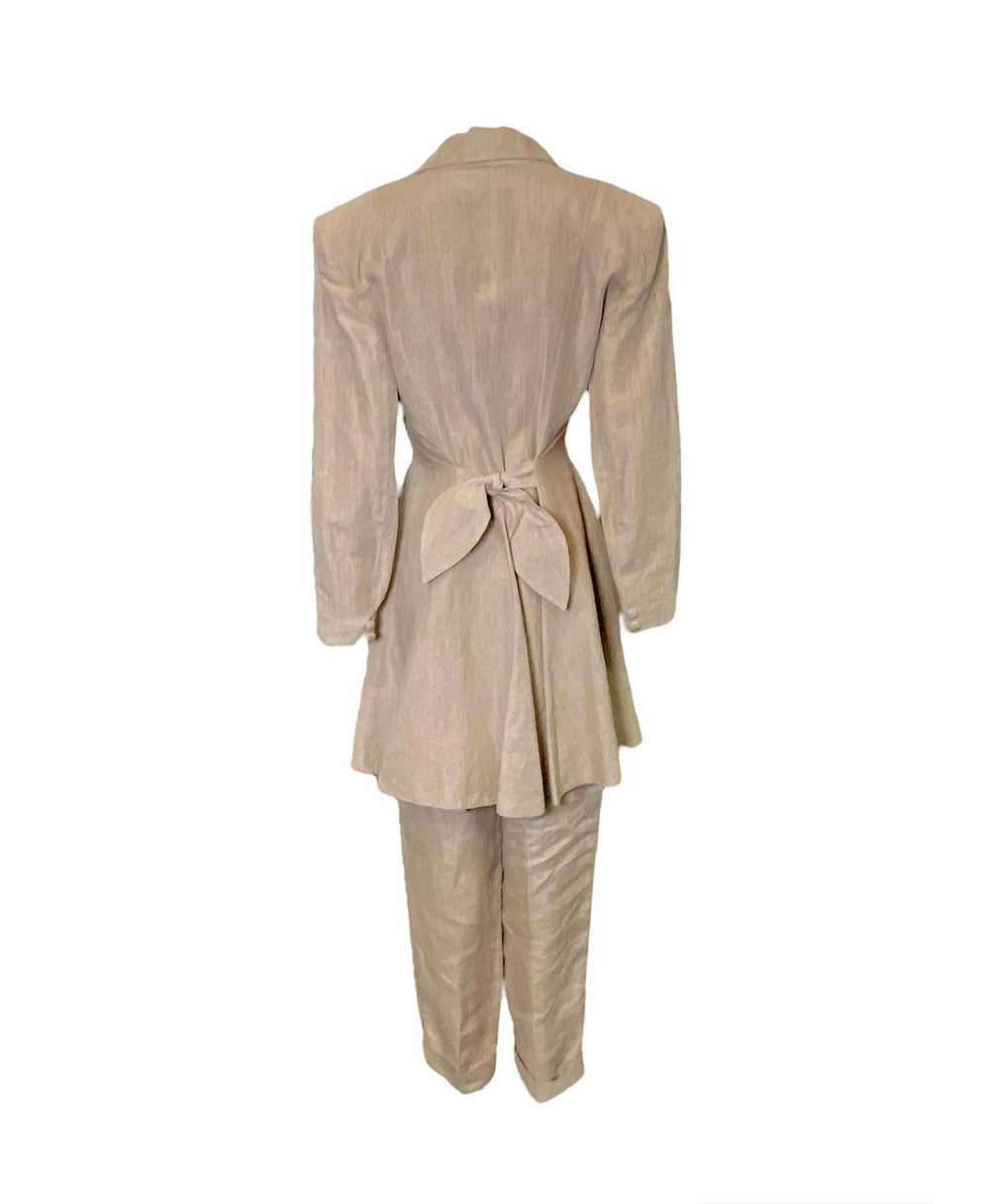 Patrick Kelly 80s Beige Linen Safari Suit - image 3