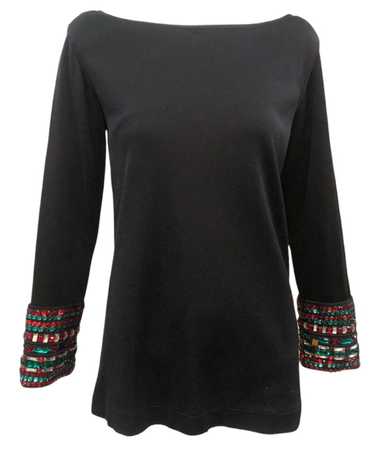 YSL Saint Laurent Rive Gauche 80s Black Tunic with