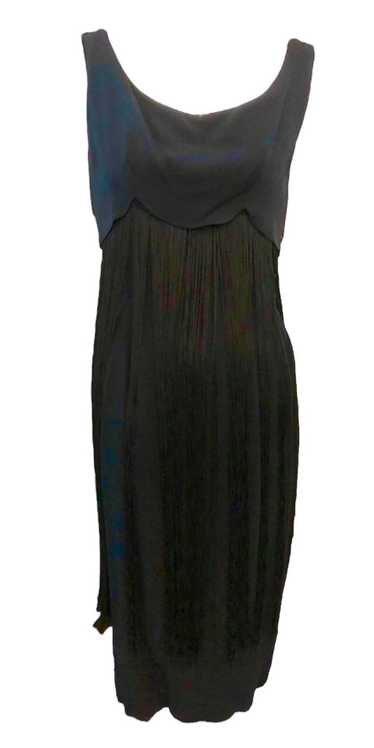 Syano 60s Black Cocktail Dress with Long Fringe Sk