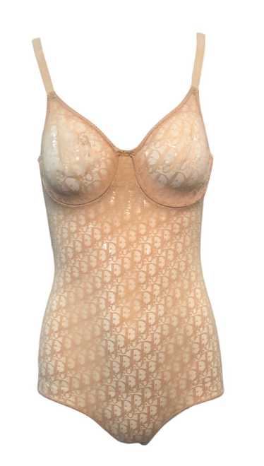 Dior Y2K Lingerie Nude Mesh Logo Underwire Bodysui