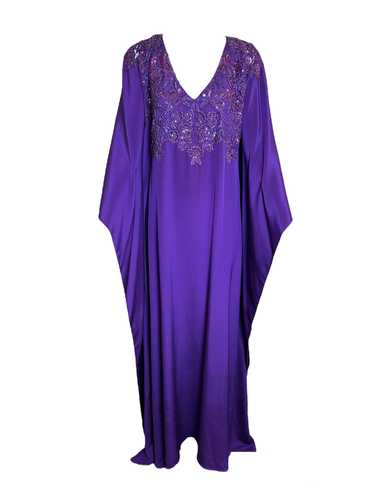 Lorena Sarbu Purple Silk Caftan w/Sequins and Bead