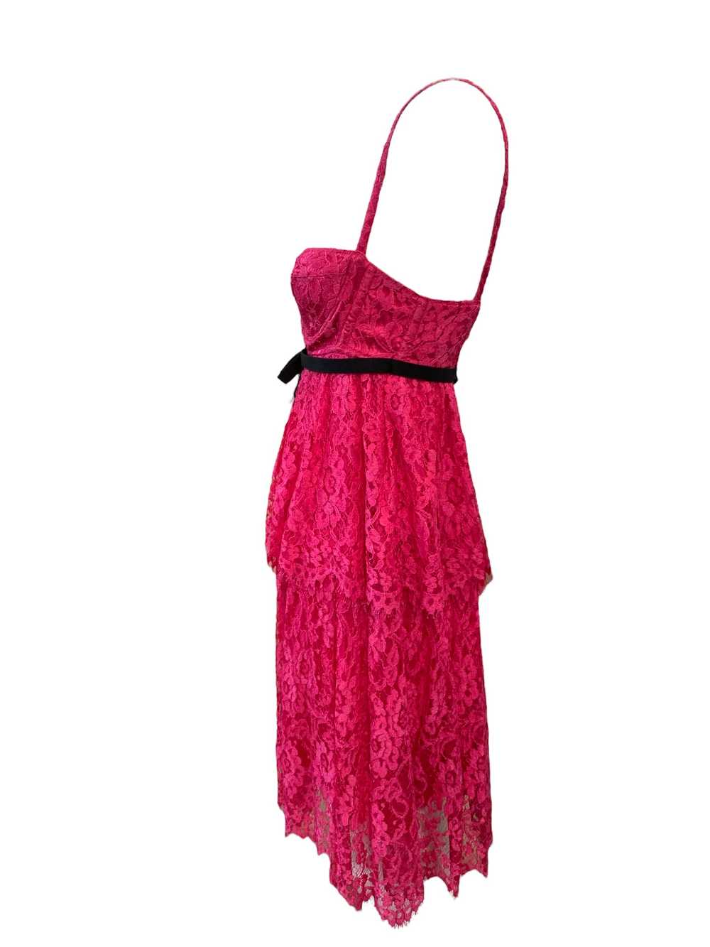 Dolce and Gabbana Y2K Hot Pink Lace Baby Doll Mini - image 2