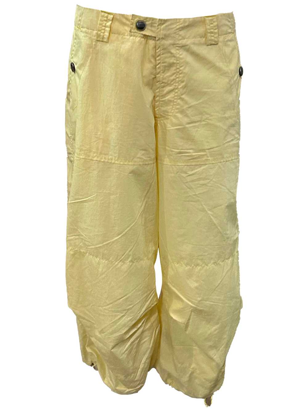 Marithe and Francois Y2K Pale Yellow Nylon Croppe… - image 1