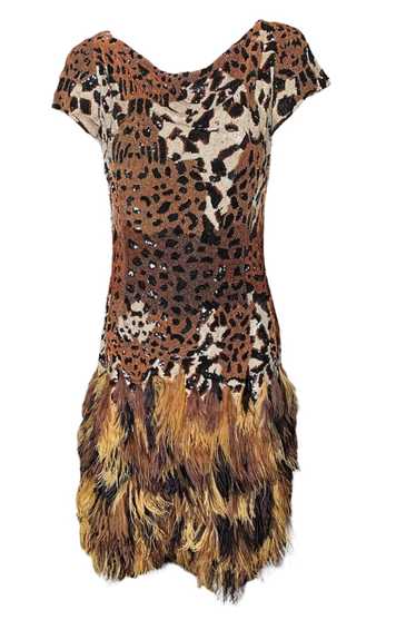 Naeem Khan Attribution Animal Print Sequined and B