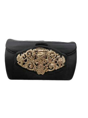 Nettie Rosenstein 50s Black Satin Evening Purse