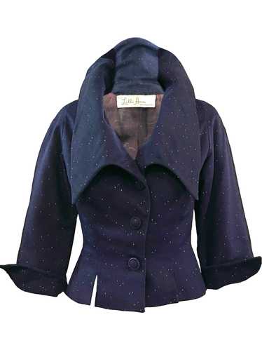 Lilli Ann 50s Blue Wool Rainbow Speckled Jacket