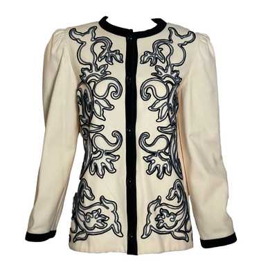 Lanvin Couture 80s Ivory Wool Jacket with Soutache
