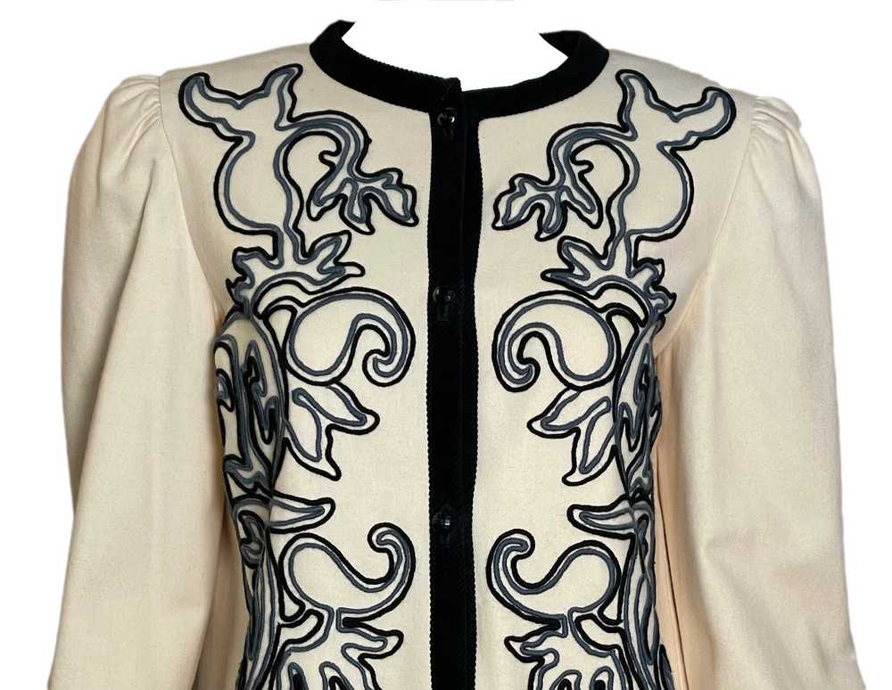 Lanvin Couture 80s Ivory Wool Jacket with Soutache - image 4