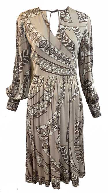 Pucci 70s Earth Tones Jersey Dress with Iconic Pri