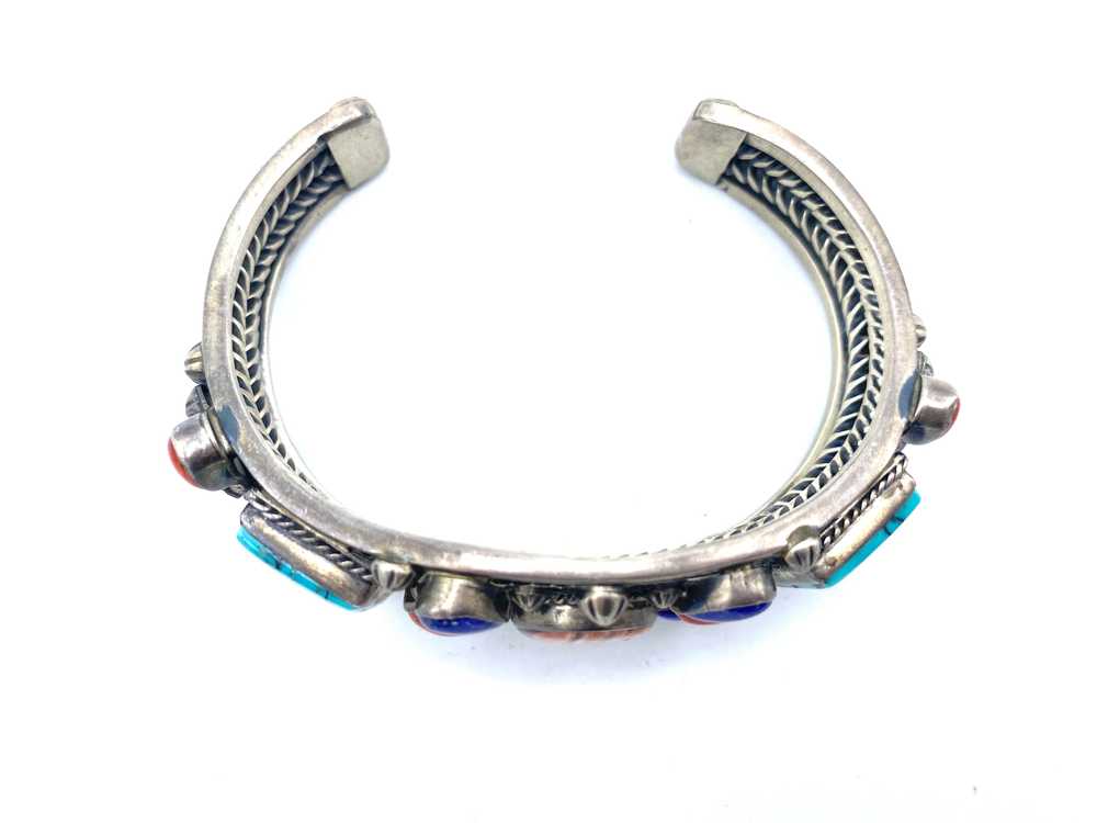 R. Bennett 70s Turquoise and Coral Bracelet - image 2