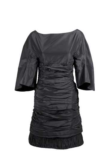 Ralph Rucci Early 2000s Black Silk Taffeta Cocktai