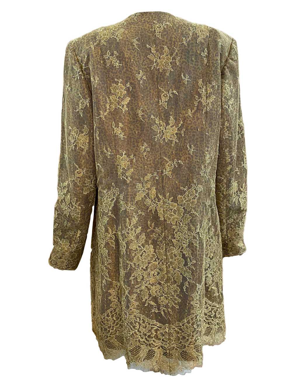 Jean-Louis Scherrer Gold Lace Evening Coat with L… - image 2