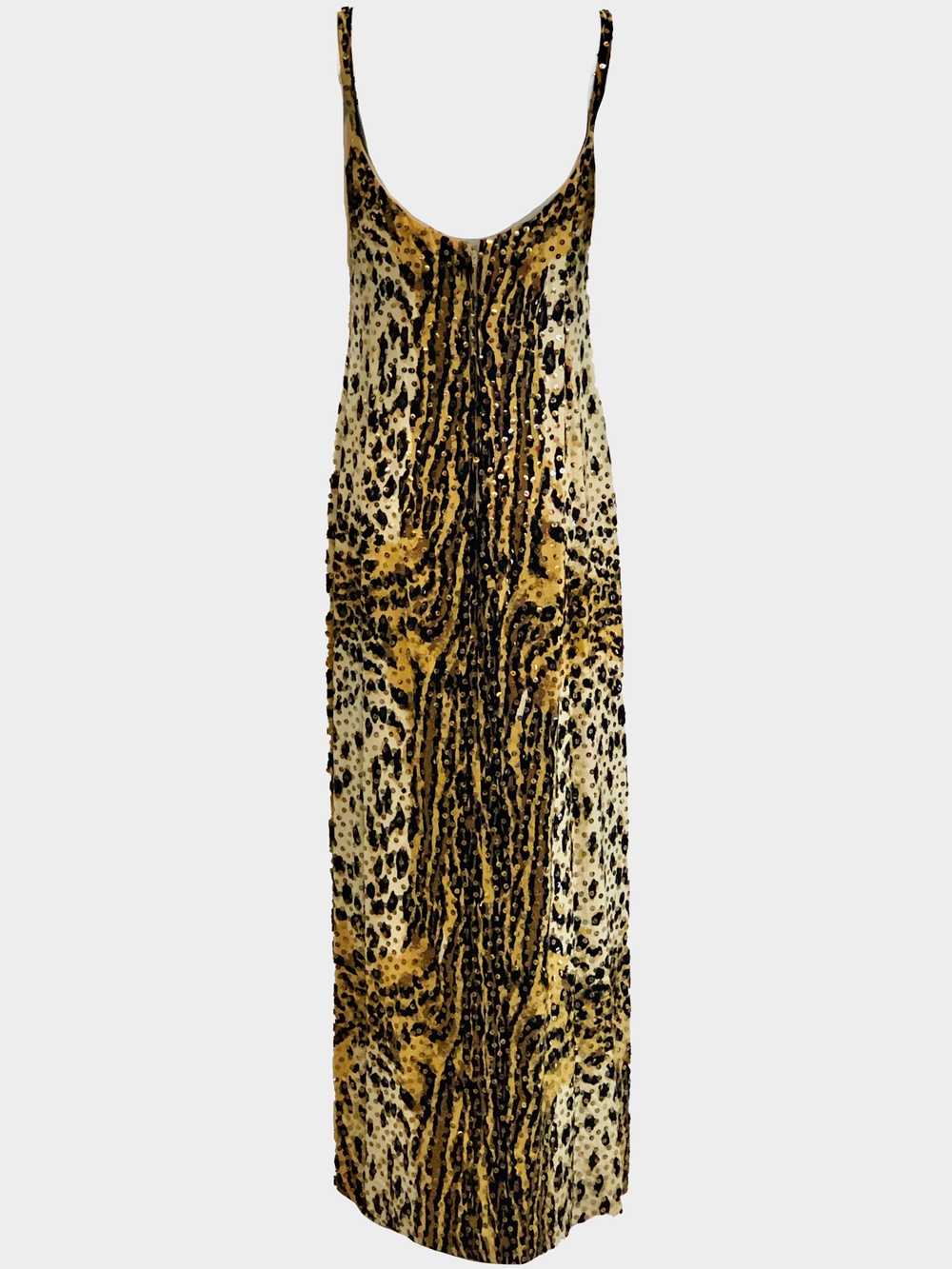 Mollie Parnis 70s Leopard Print Gown with Sequins… - image 4