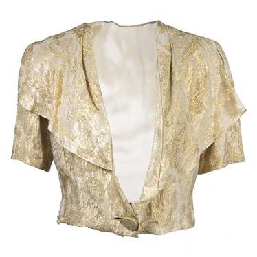 Vintage 30s Gold Metallic Lamé Evening Bolero