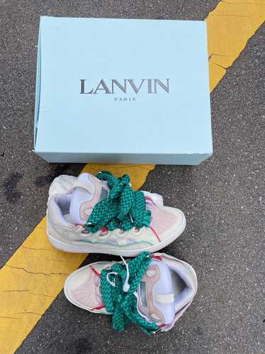 Lanvin Lanvin beige, pink, & teal curb sneakers