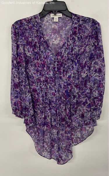 Coldwater Creek Purple/Floral T-shirt - Size XL