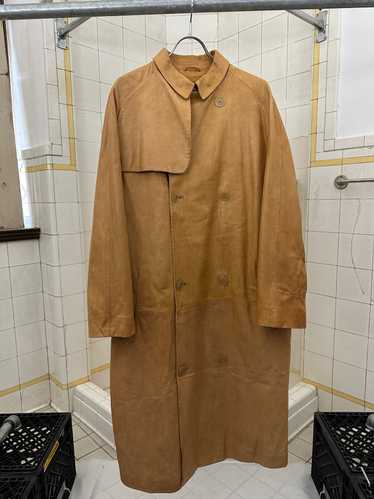 2000s Burberry Prorsum Tan Leather Trench Coat