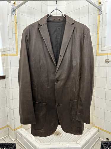 2000s Burberry Prorsum Brown Leather Blazer
