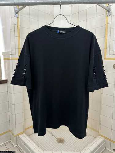 1980s Claude Montana Black Tee with Sleeve Cutout 