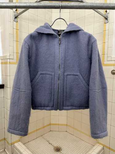 1990s Claude Montana Cropped Lilac Woolen Hoodie