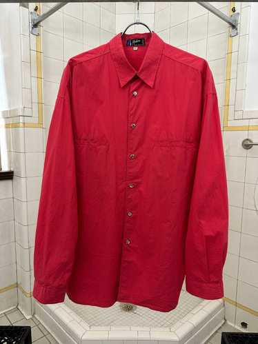 1980s Claude Montana Bright Salmon Button Down Shi