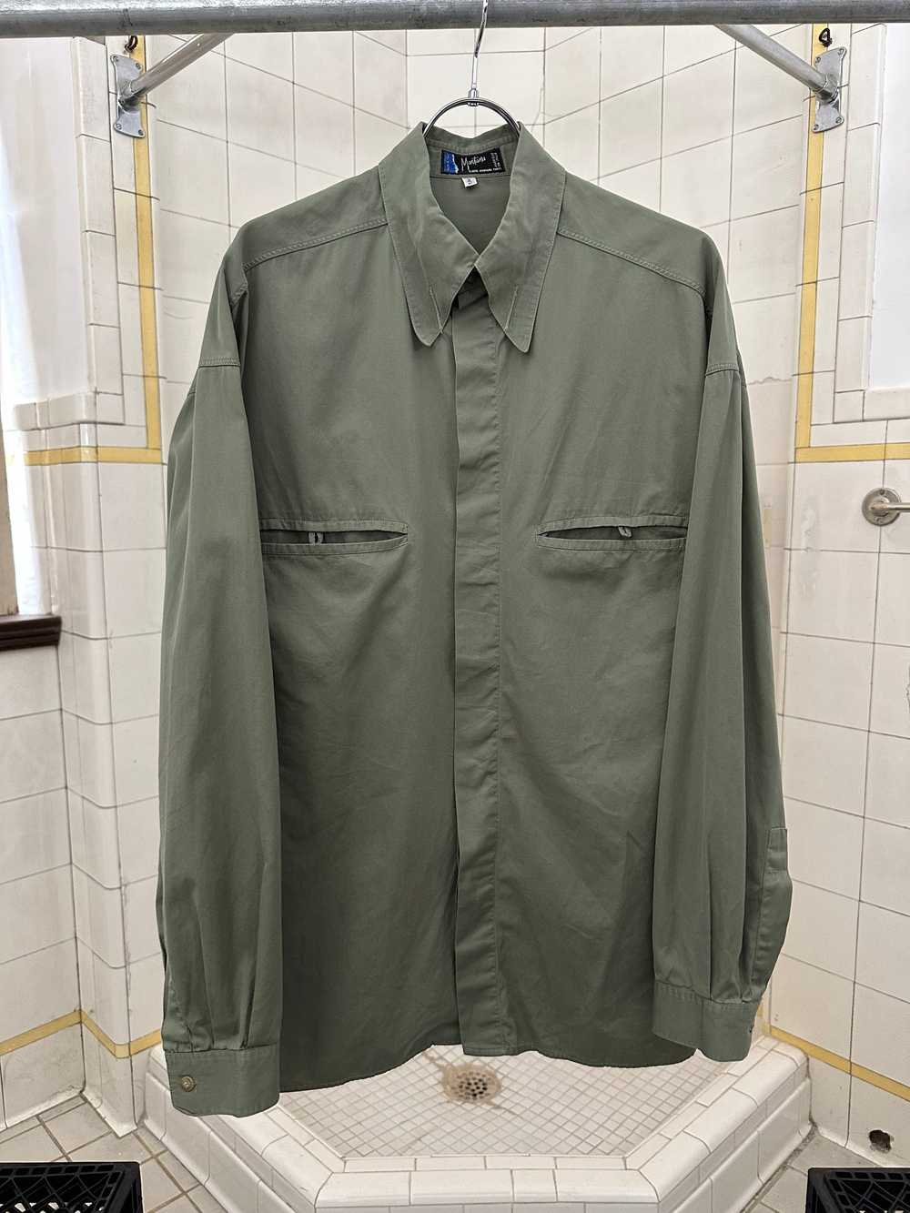 1980s Claude Montana Green Button Down Shirt with… - image 6