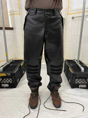 1990s Armani Faux Leather Padded Knee Trousers