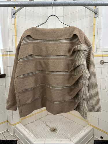 1980s Issey Miyake Beige Twisted Layered Sweater